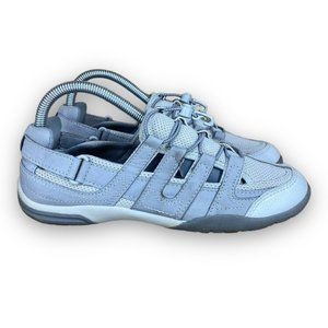 Clarks Vailee Frost Bungee Lace Shoes 13291 Mesh Leather Slip On Gray Women 7.5M